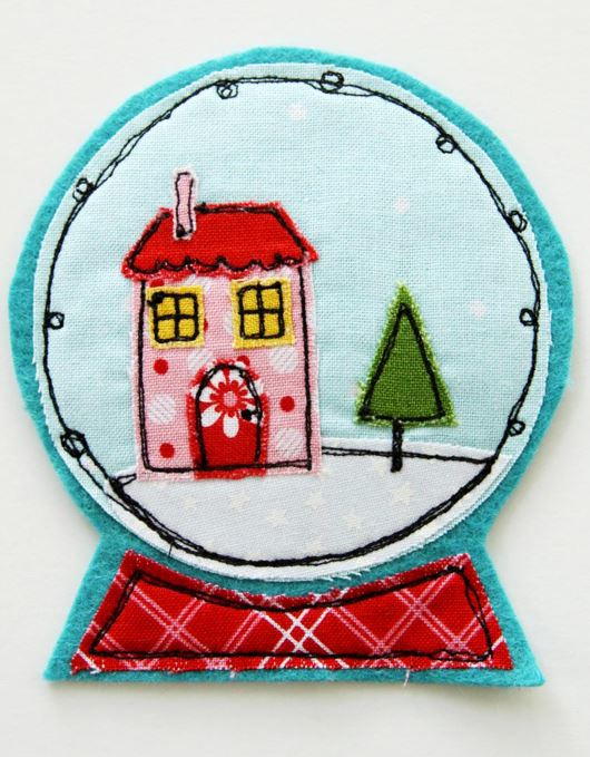 Felt and Fabric Snow Globe DIY Ornament Felt and Fabric Snow Globe DIY Ornament