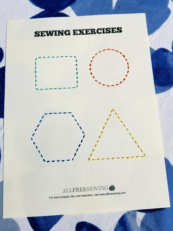 Images shows the a hand sewing worksheet. Images shows the a hand sewing worksheet.