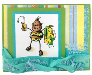 Chimpanzee Pool Party Card