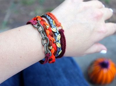 Pumpkin Spice Stacking Bracelets