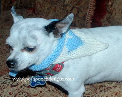 How To Knit a Heart Dog Bandana