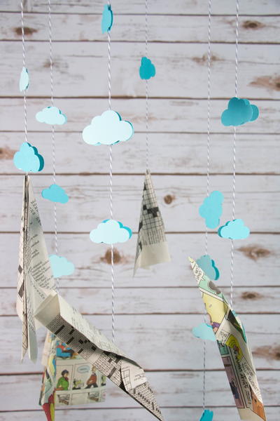 Newspaper Airplane DIY Baby Mobile