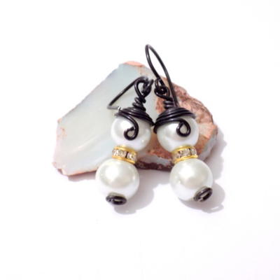 White Pearl Earrings