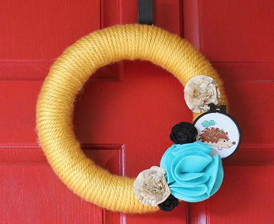 Spring Woodland Yarn Wreath
