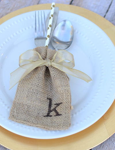 Thanksgiving Burlap Sack Table Decor