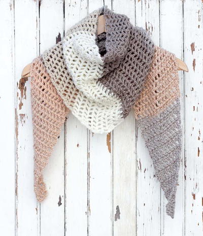 Desert Winds Modern Crochet Triangle Scarf