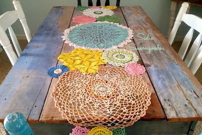 Spring Doily Table Runner