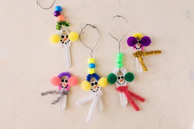 Recycled Key Snowman Ornament