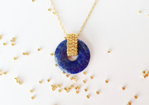 DIY Beaded Ring Peyote Stitch with Pendant 