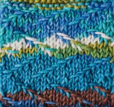 How to Knit the Staggered Slip Stitch