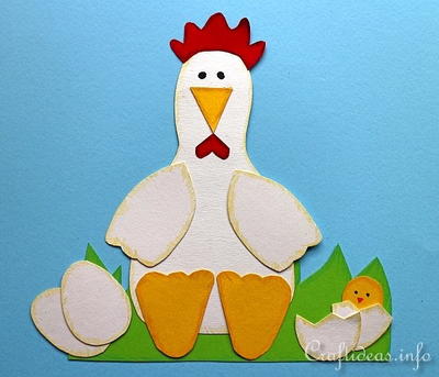 Paper Hen and Chick Wall Decoration