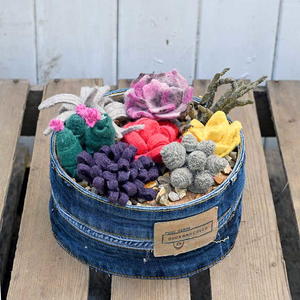Repurposed Sweater Felt Succulent Garden