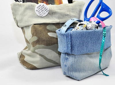 Recycled Denim Storage Bins