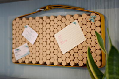 Leather & Wine Cork Board
