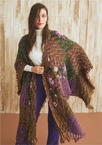 Patchwork Poncho Knitting Pattern