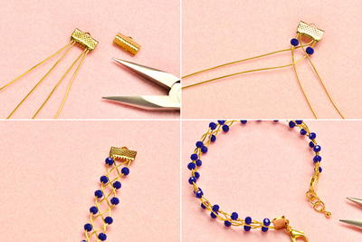 Beebeecraft Beginners Project – Making a Blue Winding Bracelet with Glass Beads