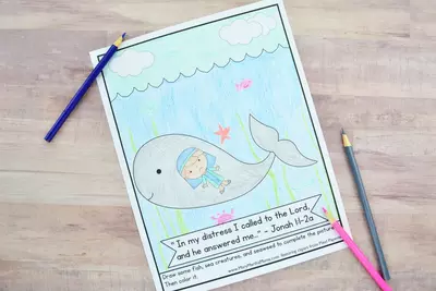 Jonah And The Whale Coloring Page