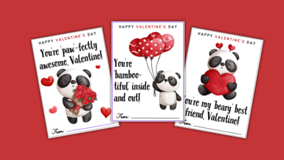 Free Printable Panda Valentine Cards