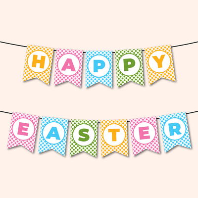 Happy Easter Polka Dot Banner
